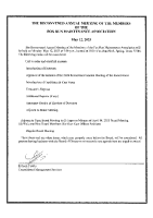Reconvened Annual Meeting Agenda (2025-05)